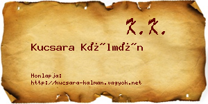 Kucsara Kálmán névjegykártya